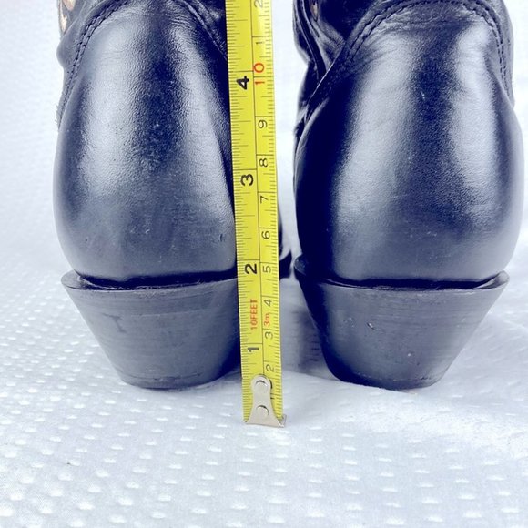 Black Leather Music Note Cowgirl Boots - Picture 8 of 11